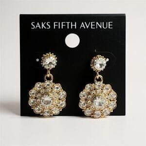 Gold Floral Cluster Drop Earrings – Saks Fifth Avenue - NEW